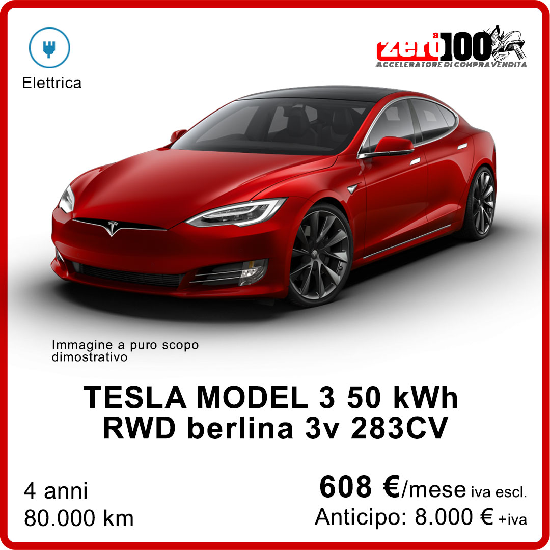 TESLA-MODEL-3-ELETTRICA Tesla Model 3 a §Noleggio Lungo Termine